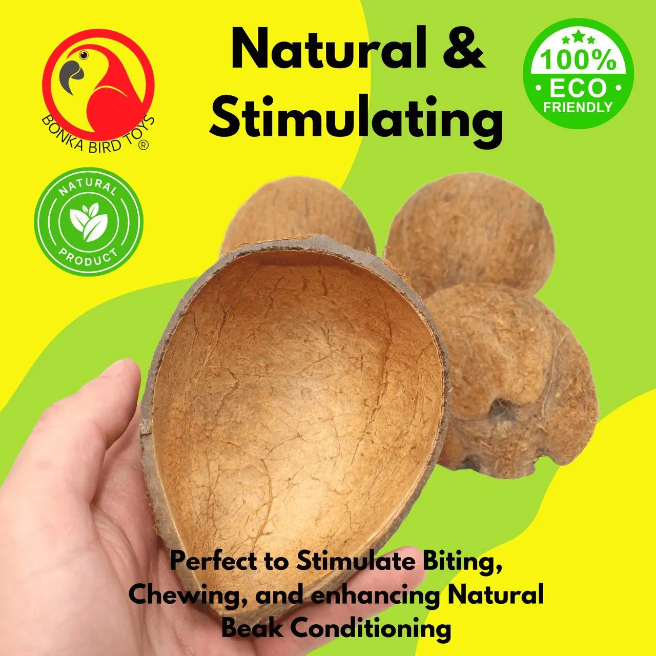 3275 Pk4 Half Shell Coconuts with Fiber