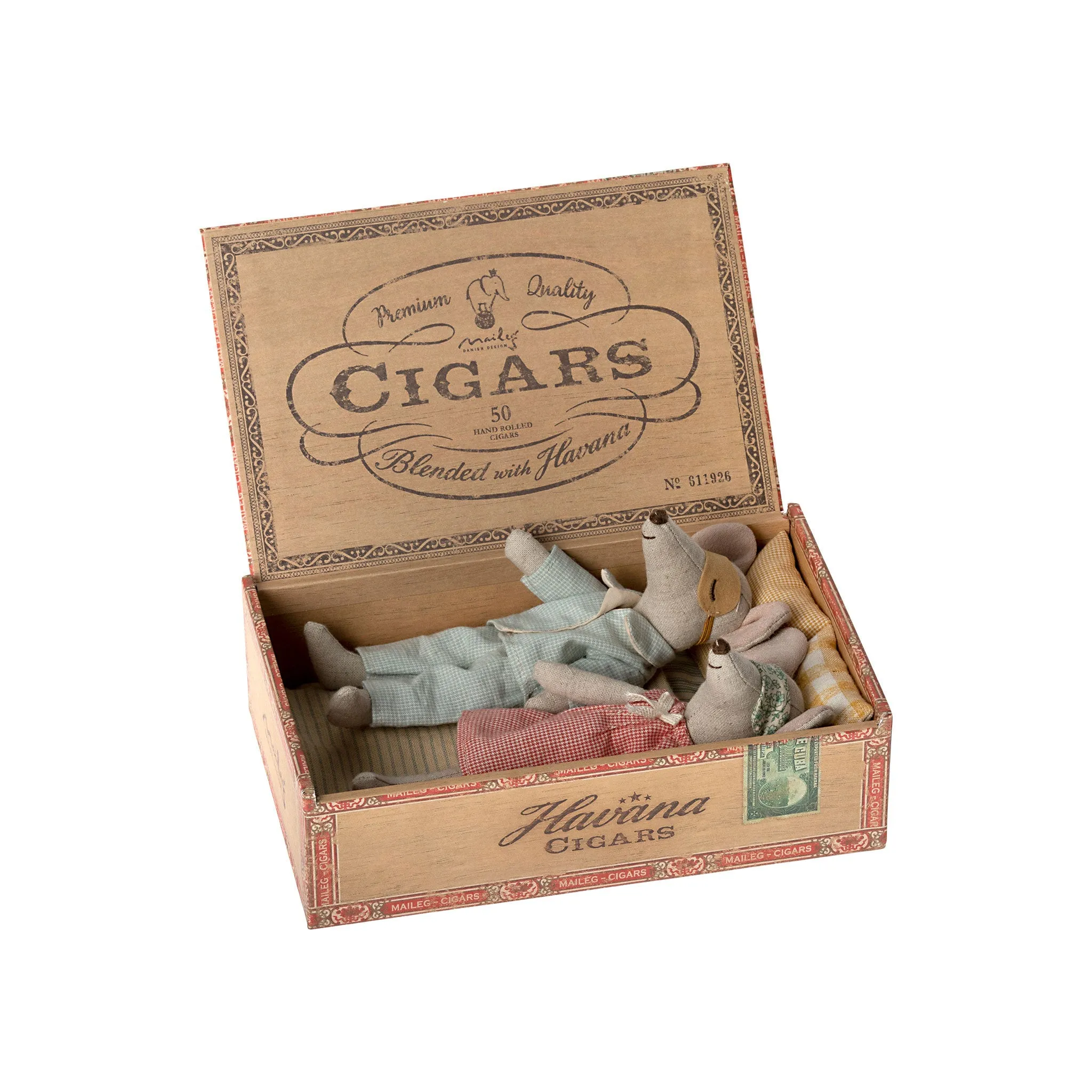Maileg Mum & Dad Mice in Cigarbox Soft Toy